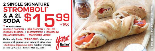 Specials and Coupons | Ynot Pizza & Italian Cuisine